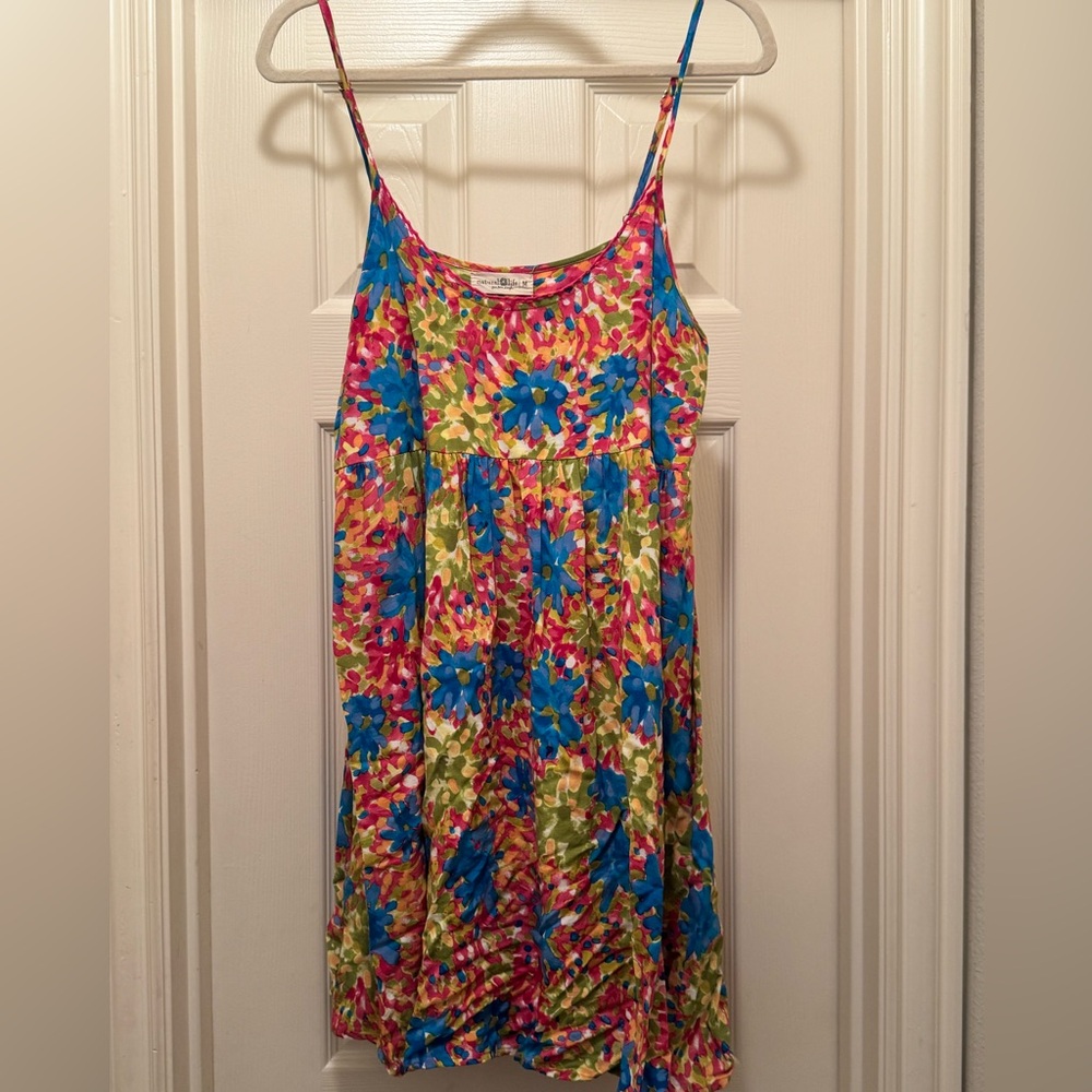 Like New Natural Like Floral Mini Sundress Size Medium